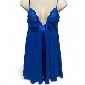 Victoria's Secret Royal Blue Lace Chemise babydoll, Romantic